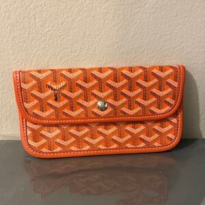 Goyard Orange Chevron Snap Wallet
